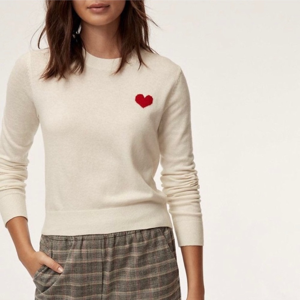 ARITZIA SUNDAY BEST GRAY Abby Heart Sweater